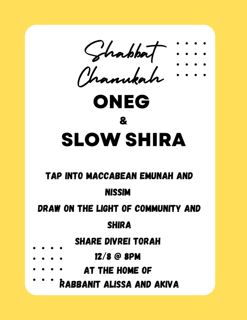 Banner Image for Shabbat Chanukah Oneg and Slow Shira
